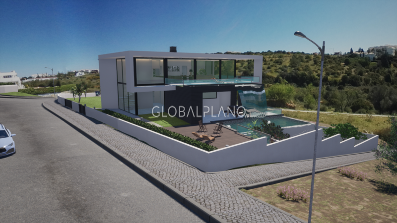 House 3 bedrooms Luxury under construction Porto de Mós Santa Maria Lagos - sea view, swimming pool, barbecue, balcony, garage