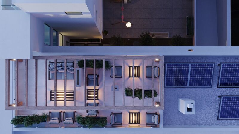апартаменты T2 Olhão - солнечные панели, веранды, веранда, бассейн, 1º этаж, много натурального света, терраса