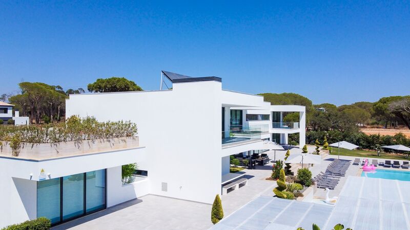 House V8 Luxury Vilamoura Quarteira Loulé - garden, swimming pool, terrace, garage, tennis court, sauna, terraces