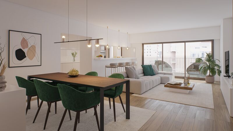 апартаменты новые в центре T2 Faro - подсобное помещение, терраса, бассейн, барбекю, сады, 3º этаж