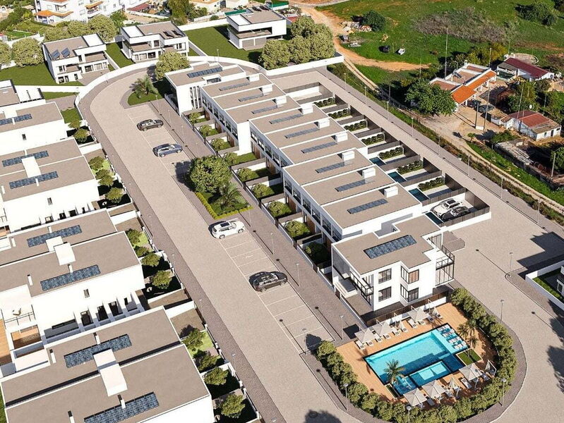House 4 bedrooms new townhouse Corgos Ferragudo Lagoa (Algarve) - swimming pool, balconies, garden, automatic gate, air conditioning, backyard, heat insulation, balcony