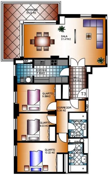 Apartamento T3 novo em construção Alta de Lisboa Lumiar - cozinha equipada, arrecadação, parqueamento