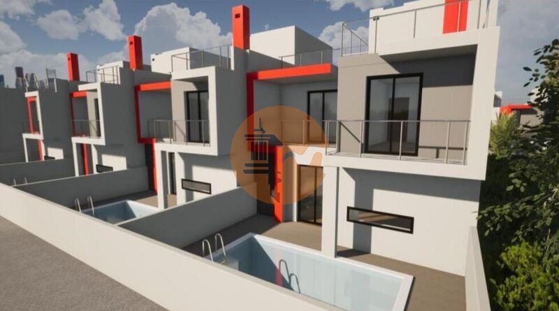 Moradia V4 em construção Quelfes Olhão - terraço, vista mar, varandas, piscina, zona calma, garagem