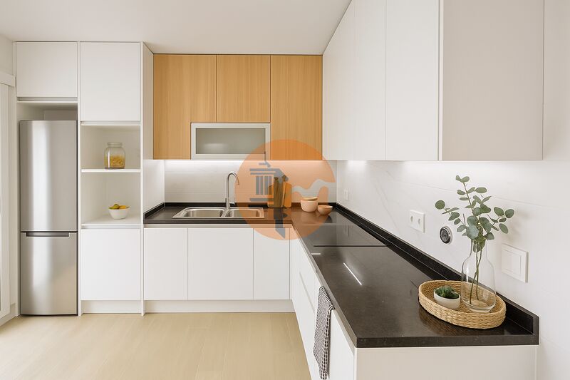 Apartamento T1 Moderno Vila Nova de Cacela Vila Real de Santo António - zonas verdes, condomínio privado, piscina, painéis solares, ar condicionado, parqueamento, bbq, cozinha equipada, garagem