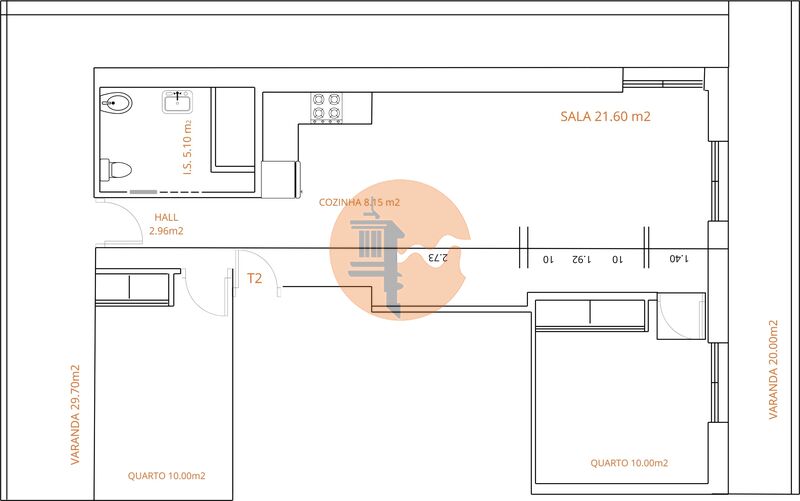 Apartment neue near the beach T2 Monte Gordo Vila Real de Santo António - kitchen, terrace, sea view, thermal insulation, solar panel