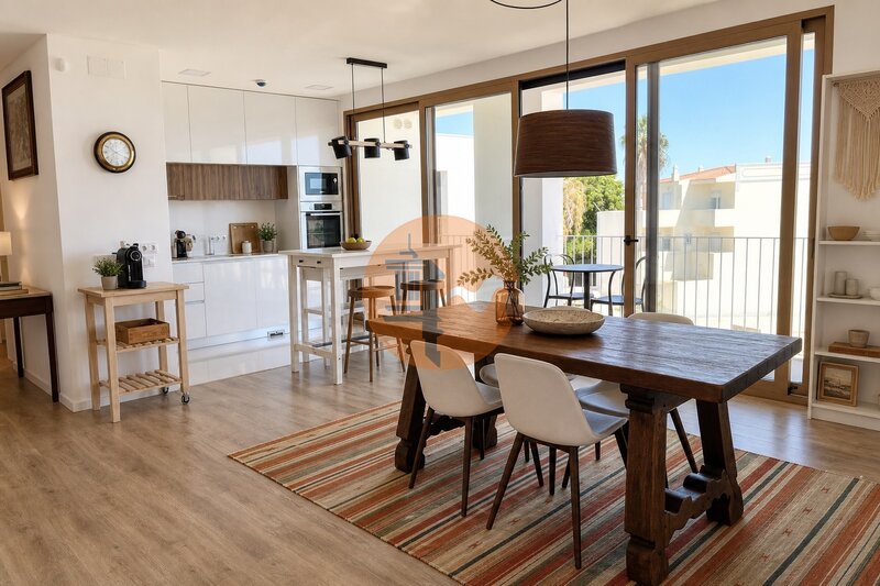 Apartamento Moderno T3 Moncarapacho Olhão - terrazas, aire acondicionado, amueblado, zonas verdes, mucha luz natural