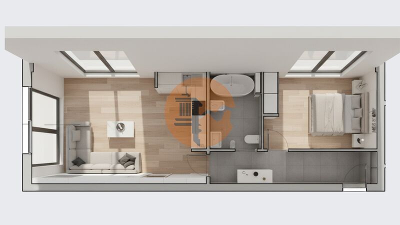 Apartamento T1 em construção Monte Gordo Vila Real de Santo António - isolamento térmico, painel solar