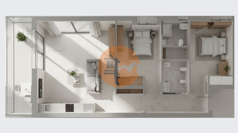 Apartamento T2 Monte Gordo Vila Real de Santo António - isolamento térmico, painel solar