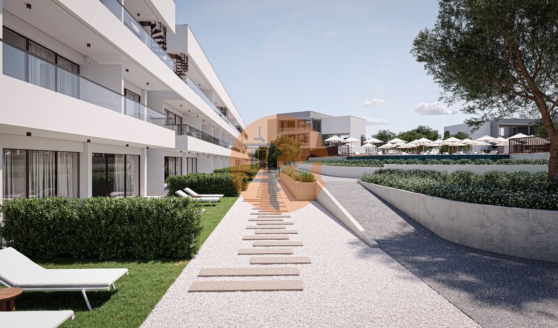 Apartment 2 bedrooms Carvoeiro Lagoa (Algarve) - sauna, green areas, terrace, condominium, equipped, garden, furnished, tennis court, playground, swimming pool