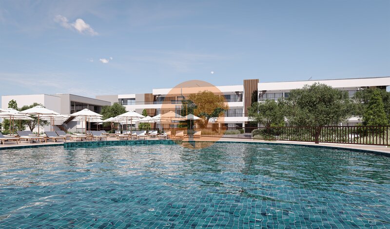Apartment 2 bedrooms Carvoeiro Lagoa (Algarve) - green areas, tennis court, terrace, condominium, sauna, garden, playground, equipped, swimming pool, furnished