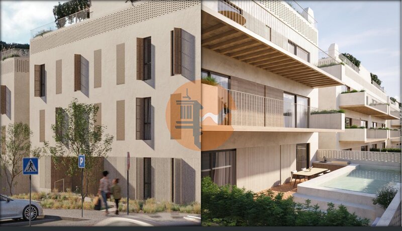 Apartamento T2 Moncarapacho Olhão - balcón, terraza, piscina