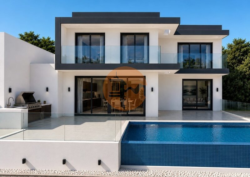 Moradia V3 nova Luz de Tavira - terraço, piscina