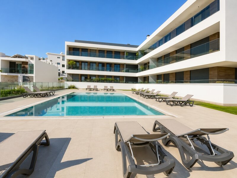 Apartment 3 bedrooms Luxury near the beach Correeira Albufeira - sea view, condominium, garage, garden, air conditioning, parking space, balconies, swimming pool