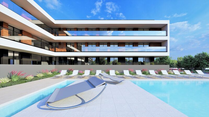 Apartamento T2 de luxo em construção Correeira Albufeira - isolamento acústico, equipado, condomínio privado, condomínio fechado, ar condicionado, garagem, piscina