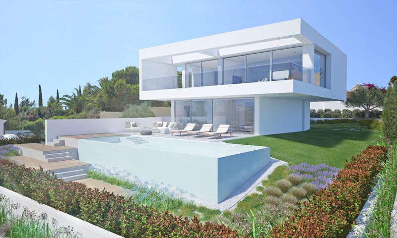 House 3 bedrooms Modern Luz Lagos - sea view, quiet area, alarm, barbecue, terrace, garden, swimming pool, garage
