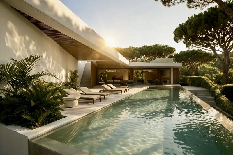 House new under construction 5 bedrooms Vale do Lobo Almancil Loulé - swimming pool, equipped, terrace