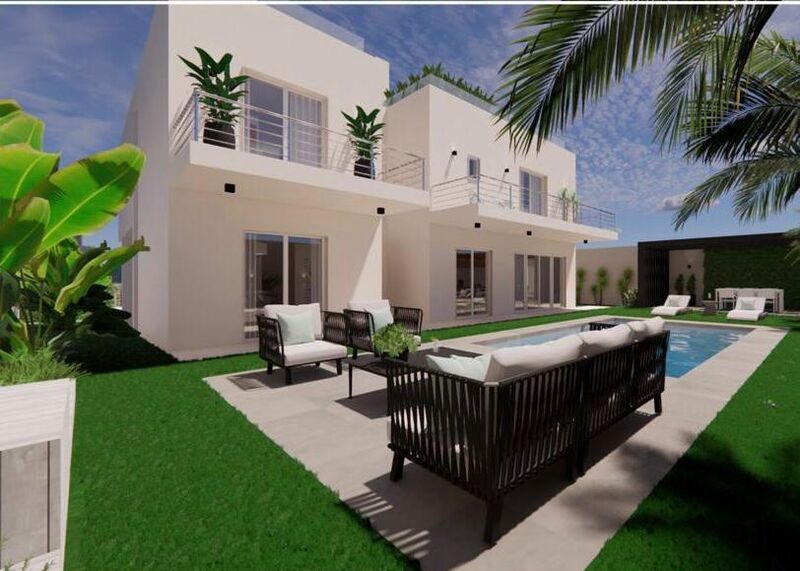 House new 4 bedrooms Pátio Albufeira - central heating, double glazing, balconies, swimming pool, automatic irrigation system, garden, air conditioning, terrace, great view