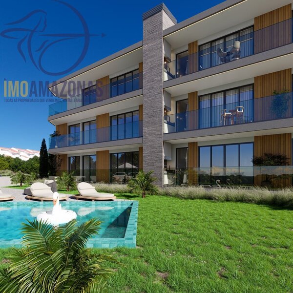 Apartment Modern under construction 3 bedrooms Porches Lagoa (Algarve) - condominium, garden, equipped, radiant floor, kitchen, air conditioning, balconies, swimming pool, lots of natural light, solar panels