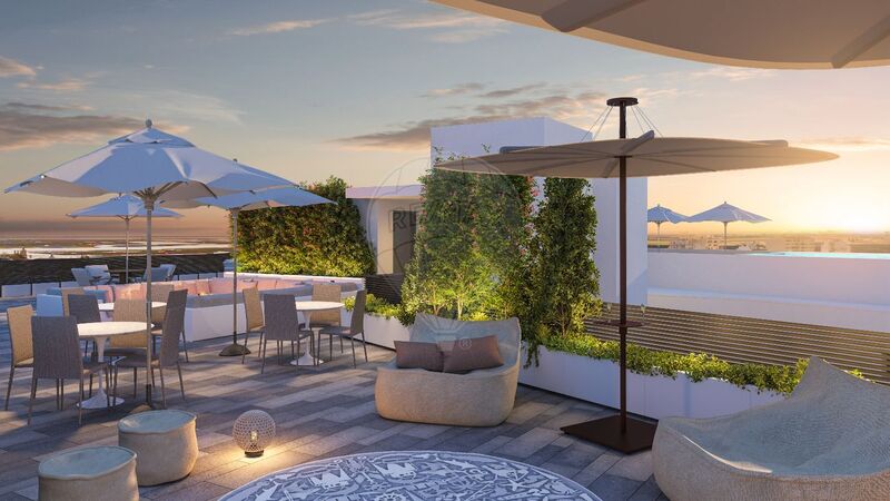 Apartment T2 Faro - terraces, gated community, terrace, swimming pool
