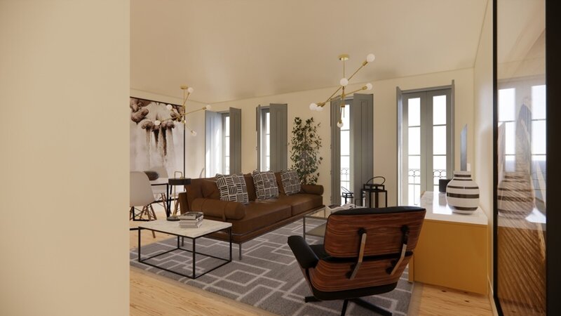 Apartamento T0+1 no centro histórico do Porto
